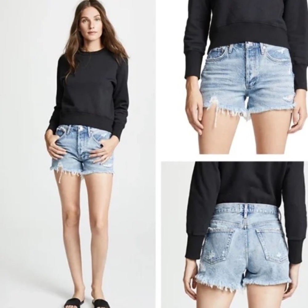 Agolde Parker Vintage Cut Off DistressedDenim Jean Shorts 32